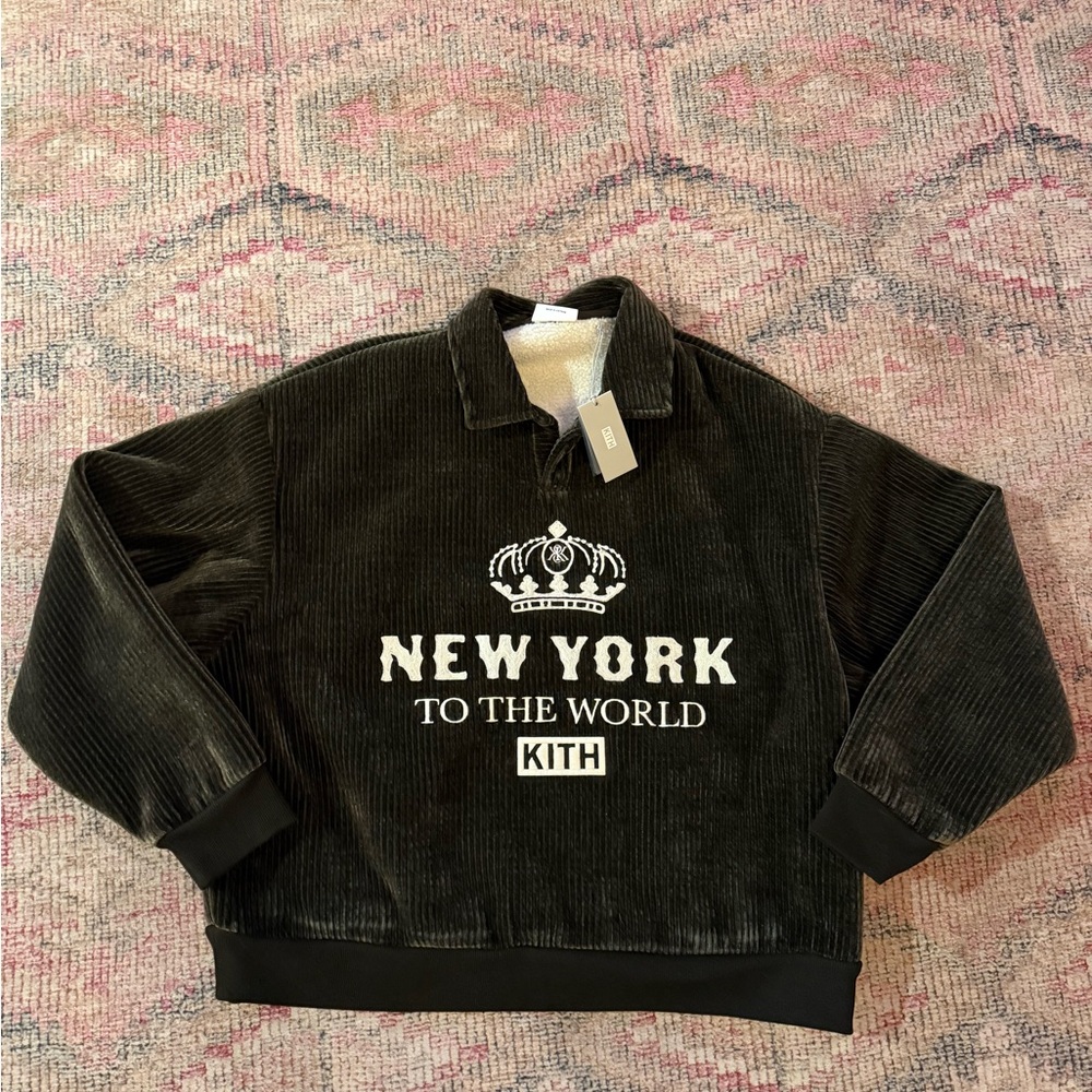 NWT Kith Brown Embroidered Corduroy Rugby Pullover